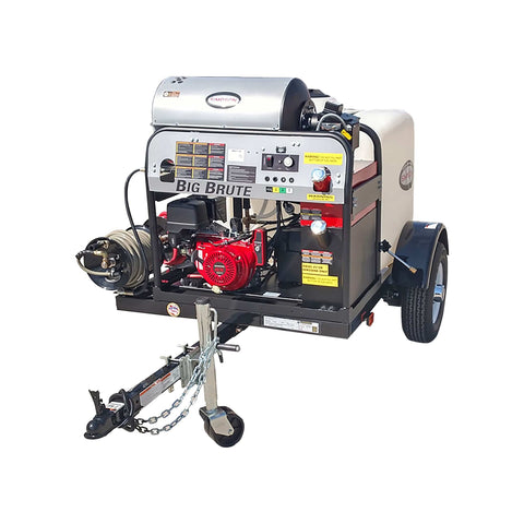 Image of Simpson 4000 PSI at 4.0 GPM HONDA GX390 with COMET Triplex Plunger Pump Hot Water Professional Gas Pressure Washer Trailer 95005