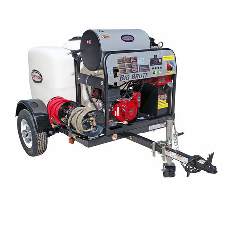 Image of Simpson 4000 PSI at 4.0 GPM HONDA GX390 with COMET Triplex Plunger Pump Hot Water Professional Gas Pressure Washer Trailer 95005