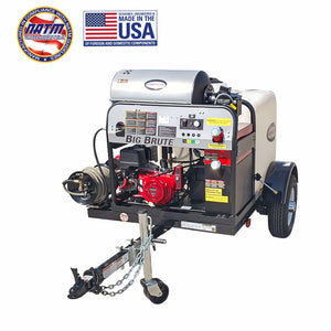 Simpson 4000 PSI at 4.0 GPM HONDA GX390 with COMET Triplex Plunger Pump Hot Water Professional Gas Pressure Washer Trailer 95005