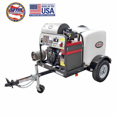 Image of Simpson 4000 PSI at 4.0 GPM VANGUARD V-Twin with COMET Triplex Plunger Pump Hot Water Professional Gas Pressure Washer Trailer 95006