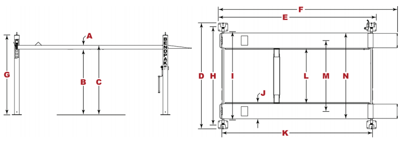 Bendpak | 4-Post Lift | HD-7500BLX | 5175315